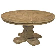 Our 60'' round reclaimed elm wood table features an x leg base that is easily assembled and creates a great alternative dining option from the typical 60'' round plastic and wood folding tables. Romand French Country Reclaimed Elm Parquet Round Dining Table 60 W 51 D 60 D Kathy Kuo Home