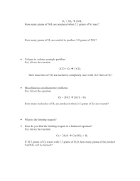 Chemistry second semester final exam study guide keywords: Chemistry Chp 12 Stoichiometry Study Guide