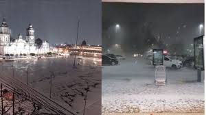 Las intensas lluvias de esta tarde en la ciudad de méxico, que estuvieron acompañadas de una gran cantidad de granizo, dejaron daños a la estructura que protege el templo mayor. B1oiwkx2b9znmm