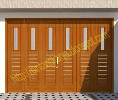 Untuk desain selanjutnya ada pintu garasi kayu dengan tipe lipat yang memiliki desain kombinasi kaca bening yang memberikan kesan desain yang menarik. Ide 30 Model Pintu Garasi
