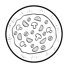 Livro De Colorir Para Criancas Pizza Vetor Premium