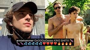 Timothée chalamet (left) and armie hammer in 'call me by your name.' sony pictures classics. Armie Hammer Is Leaving Thirst Comments On Timothee Chalamet S Ig