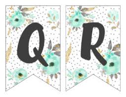 You can download all versions . Free Printable Alphabet Banner Mint Gold Six Clever Sisters