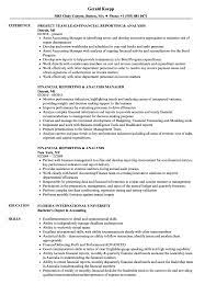 Requires a bachelor's degree of accounting or finance. Financial Reporting Analysis Resume Samples Velvet Jobs