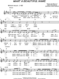 Hillsong Worship What A Beautiful Name Sheet Music Leadsheet In D Major Transposable Download Print What A Beautiful Name Hillsong Lyrics Worship Songs List