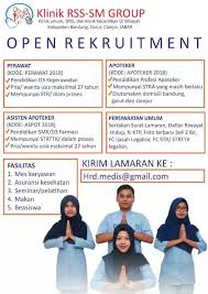 Pengumuman loker ini akan dibutuhkan segera. Lowongan Pekerjaan Karir Di Klinik Rss Sm Tahun 2018