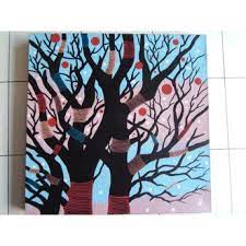 Apa bila kamu merasa menggunakan satu dinding kamar penuh dengan sebuah satu gambar terlalu besar dan memakan banyak space, bagaimana. Lukisan Teknik Dot Motif Pohon Berwarna Panjang 70 Cm Lebar 70 Cm Bahan Kanfas Cat Vynilex Lukisan Ini Menggunakan Teknik Mel Pelukis Seniman Gambar