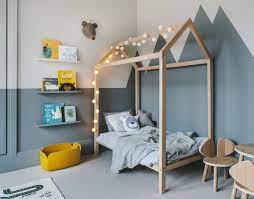 If your bedroom is decorated in cooler pastel tints of green, blue, purple, or gray, you'll achieve the same effect with black. Paul Paula An Enchanting Boy S Room In Grey And Yellow Paul Paula