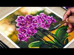 925 Watercolor Painting Of Orchid Flowers Youtube Orchids Painting Flower Art Watercolor Paintings