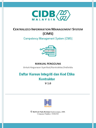 Perutusan ketua pengarah · latar belakang · objektif · kod etika jabatan · piagam pelanggan · logo jabatan · slogan · direktori · lokasi · laporan prestasi. User Manual Kursus I E Dafta Kursus