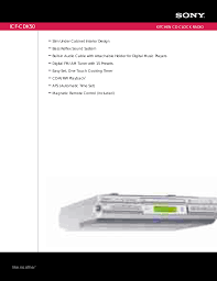 Sony audio player and recorder. Icf Cdk50 Manualzz