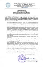 Surat edarannomor 1 tahun 2021tentangpemberlakuan kembali, jangka waktu danpembatasan. Surat Edaran Tentang Pemberlakuan Aktifitas Di Kampus Universitas Sebelas Maret Surakarta Pendidikan Fkip Uns
