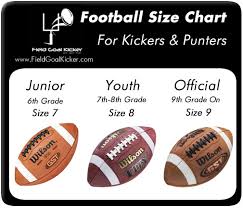 football sizes for kickers punters join learn kick with