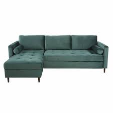 Canapé convertible prêt à rêver de la marque home spirit. Canape D Angle Convertible 4 Places En Velours Vert Olivia Maisons Du Monde