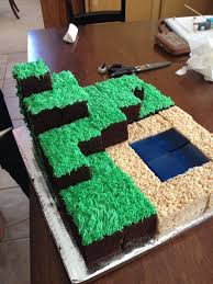 Minecraft Cake 2 Boxes Chocolate Cake Mix Green Frosting With Grass Tip 1 Box Blue Jello Minecraft Birthday Party Minecraft Birthday Cake Minecraft Birthday