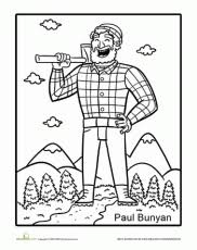 While he's coloring, you might want to tell him a tall tale or two! Tall Tale Coloring Page Coloring Home