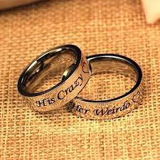 Anelli Di Coppia Titanium Steel Ring His Crazy Her Weirdo Couple Ring Wedding Band Annivers Matching Promise Rings Cute Promise Rings Promise Rings For Couples