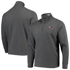 Leave the softness to us. Men S Vineyard Vines Charcoal New England Patriots Saltwater Solid Tri Blend Quarter Zip Jacket