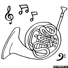 French Horn Coloring Page Color French Horn The french horn is an elegant and complex instrument. french horn coloring page color