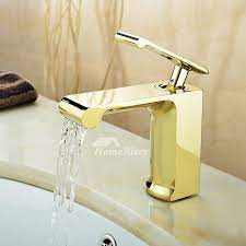 Antique brass faucets are bold, stylish. Polished Brass Bathroom Faucet Chrome Waterfall Vessel Single Hole