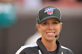 The national football league has hired its first female ref, sarah thomas, according to a report. Sarah Thomas Nfl Meet The First Female Official In Super Bowl History Fanbuzz
