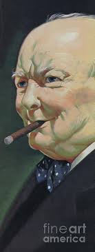 Winston Churchill with a cigar Art Print