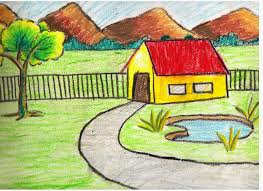 You can edit any of drawings via our online image 800x597 learn how to draw an easy house scenery (scenes) step by step. Landscape Background Landscape Easy Drawing Of House