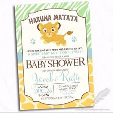 Lion King Simba Baby Shower Invitations Safari Animals Jungle Printed Simba Baby Shower Lion King Baby Shower Lion Baby Shower