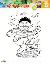 Find elmo, big bird, cookie monster, ernie and bert with these various. Sesame Street Ernie Dance Party Coloring Page Mama Likes This