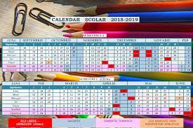 Le calendrier scolaire 2018 2019 avec les vacances des zones a b et c. Structura Anului Ècolar 2018 2019 Didactika