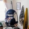 Buy large hammock chair swing, relax hanging rope swing chair with two seat cushions, hanging hardware kit & carry bag, cotton hammock chair swing seat for yard bedroom patio porch indoor outdoor, b006 at walmart.com 1
