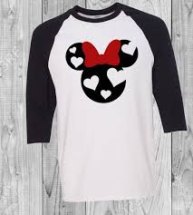 Custom Made Disney Minnie Hearts Shirt Size Charts For