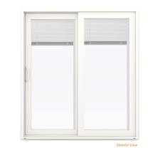 Jeld Wen 72 In X 80 In V 4500 White Vinyl Left Hand Full Lite Sliding Patio Door W Internal Blinds Thdjw155900243 The Home Depot Sliding Patio Doors Traditional French Doors Patio Doors