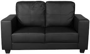 The neutral black upholstery is versatile and modern. 2 Seater Sofa Black Faux Leather Leather Sofa