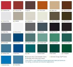 Standing Seam Metal Roof Color Chart Metal Roof Colors
