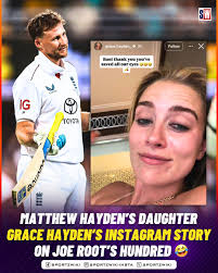 Grace Hayden enjoying Joe Root's century a little too much and honestly, we  all know exactly why 🤣 #gracehayden #joeroot #fblifestyle