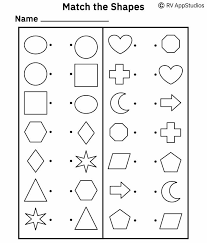 Kids are not exactly the same on the outside, but on the inside kids are a lot alike. Shapes Matching Worksheets Preschool Shapes Worksheets