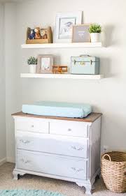 Navy And Gray Nursery Full Of Special Diy Touches Changing Table Dresser Changing Table Nursery Shelves