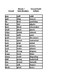 Use your knowledge of long and short vowels as well prefixes, suffixes, and endings to sound out these words. Closed Syllable Assessment And Multi Syllabic Real And Nonsense Og Wilson