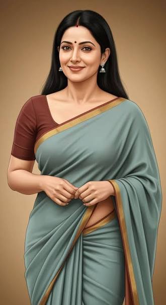 Elegant Indian Mother in Saree - AI Art