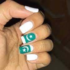 Pakistan Independence Day Nail Art Pakistan Independence Day Green Nail Art Nail Art
