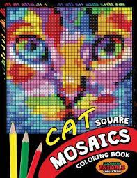 Turn a photo to a color dot pattern in photoshop. Cat Square Mosaics Coloring Book Colorful Animals Coloring Pages Color By Number Puzzle By Kodomo Publishing