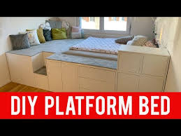 Bett aus balken im shabby chic look selber bauen. Build Double Bed With Lots Of Storage Youtube