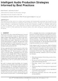 Nashville, tennessee's belmont university offers a bachelor of science or a bachelor of arts in audio engineering technology through the mike curb college of entertainment and music business. Aes E Library Intelligent Audio Production Strategies Informed By Best Practices