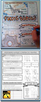 Functions Doodle Note Sheets For Algebra Incorporates Both The Left And Right Brain Hemispheres For Increased Lear School Algebra Homeschool Math Math School