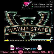 Wayne State Warriors Rhinestone Svg File Best Rhinestone Svg Files Rhinestone Designs Templates Vinyl Quotes Svg Quotes