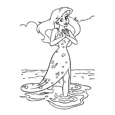 Heb je zelf een ariel kleurplaat die niet op deze pagina mag ontbreken? Een Mooie Ariel De Kleine Zeemeermin Kleurplaat Printen Leuk Voor Kids