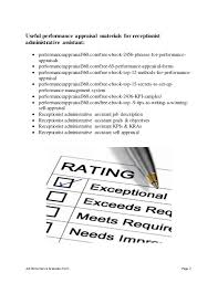 Time of notice name & address of injured. Receptionist Administrative Assistant Perfomance Appraisal 2