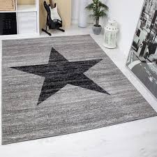 Jugendzimmer Teppich Sternmuster In Schwarz Grau Heatset R9121 Jugendzimmer Teppich Jugendzimmer Wohnzimmer Teppich