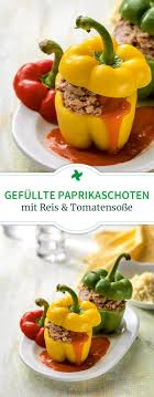 Gefullte Paprikaschoten Mit Reis Und Tomatensauce Rezept In 2020 Einfache Gerichte Gefullte Paprikaschoten Und Rezepte